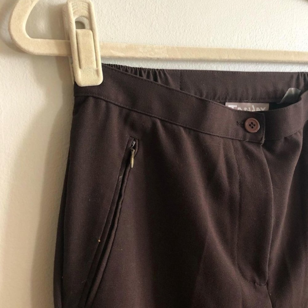 Brown Front Pleat Trouser